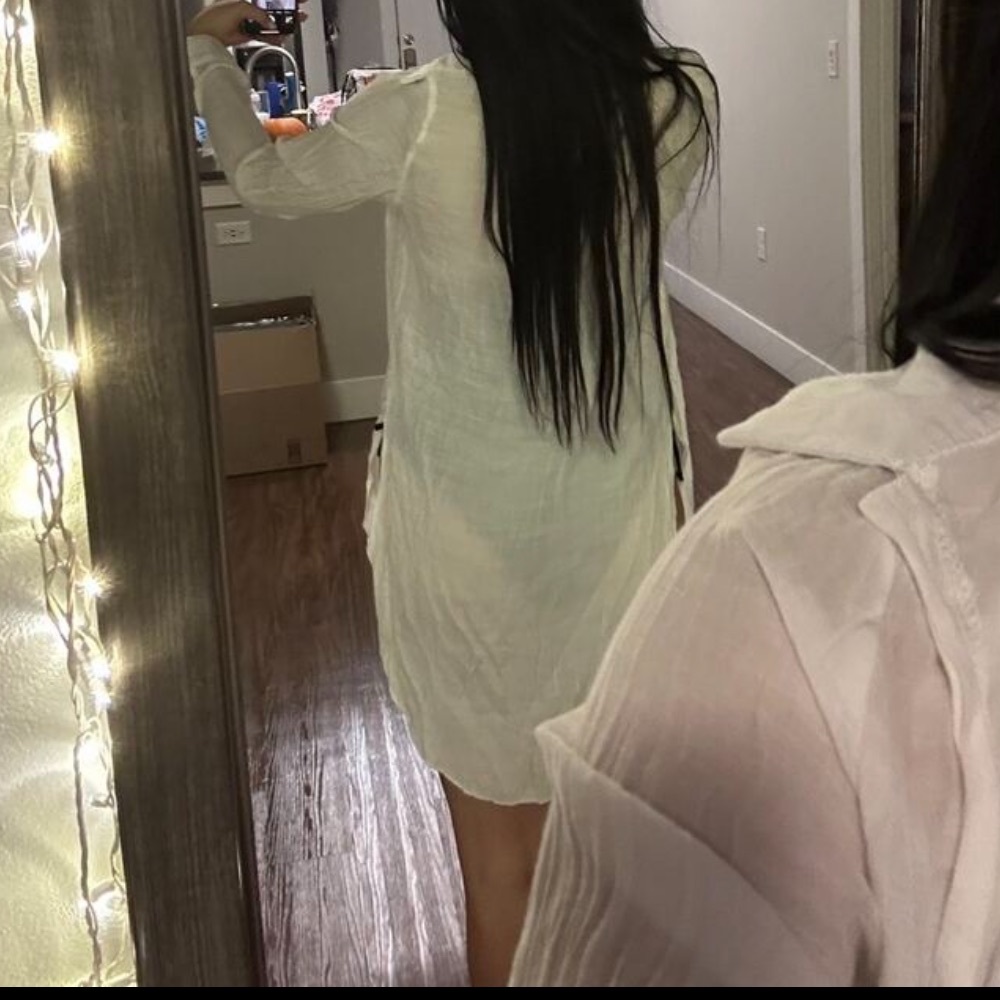White Button-Down Swim Cover-Up – Size XL (12)